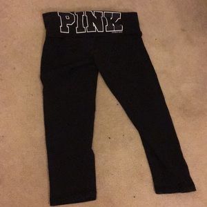 Victorias Secret Pink Yoga Foldover Leggings